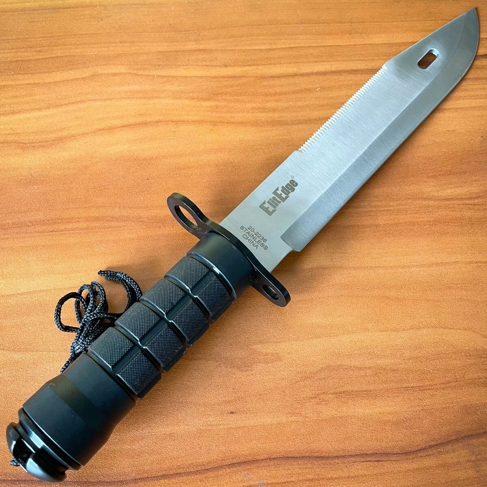 Kit de supervivencia Bowie militar cuchillo hoja fija plata rambo caza táctico 15" Foto 3 de 4