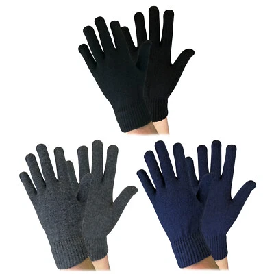 Sock Snob - Adult Mens Thin Knitted Warm Magic Thermal Wool Gloves for Winter