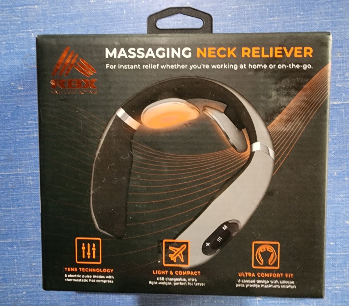 RBX Massaging Neck Reliever TENS Technology Heat Therapy