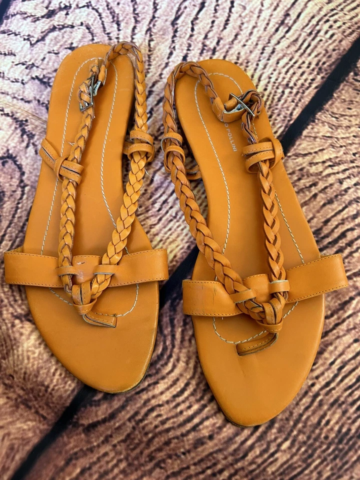 Diapositivas Studio Pollini de cuero naranja talla 39 Foto 2 de 4