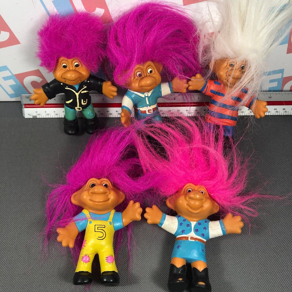 Just Toys Bend-Ems Bendems Trolls Lot Original Norfin Trolls 1992 Figures Set - Image 2 of 4