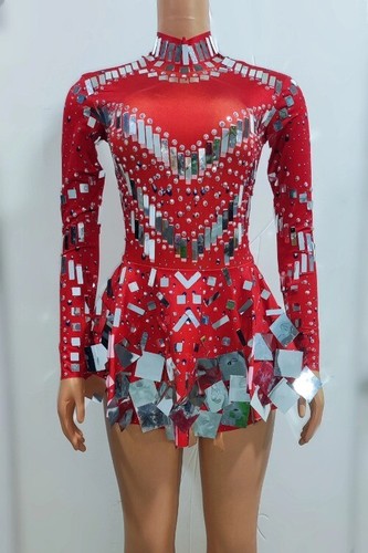 Sequin Skirt Long-Sleeved SexyShort Dress Commercial Art Jazz BarEba Lead Dance - Picture 33 of 41