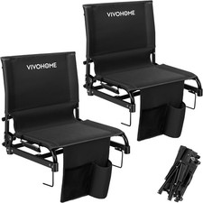 Ultra-Compact Folding Stadium Seats W/ Back Support 2 Pack Lightweight Portable