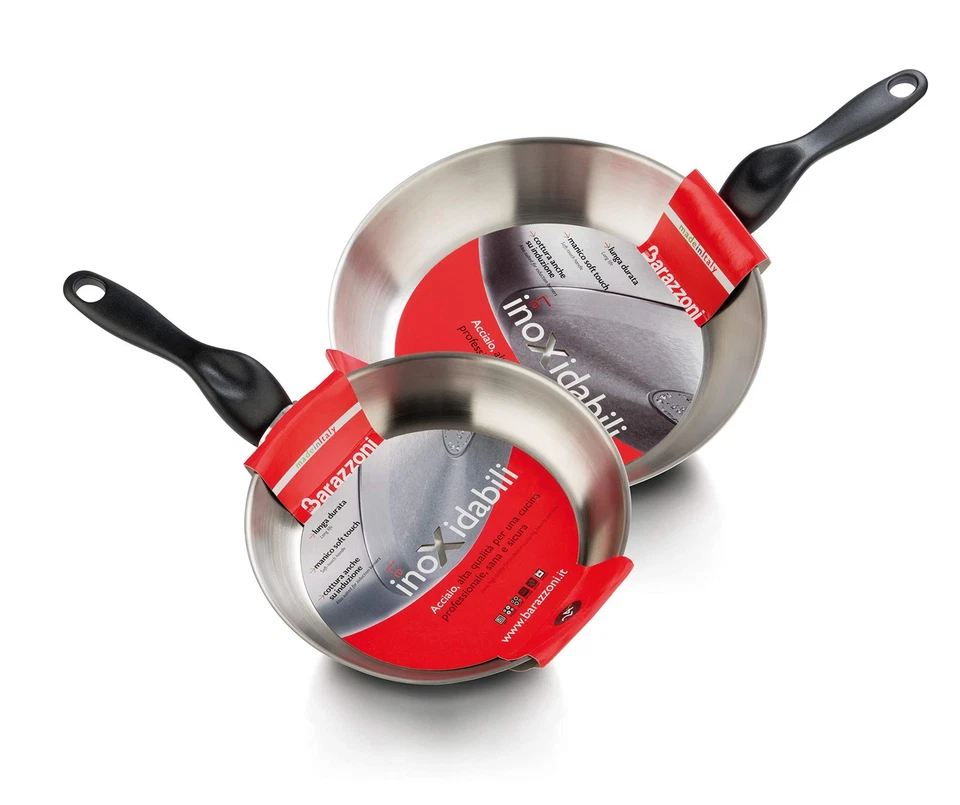 Barazzoni Le Inoxidabili Padella 20cm in Acciaio Inox 18/10, Argento, 20 cm qCNU - Immagine 3 di 4
