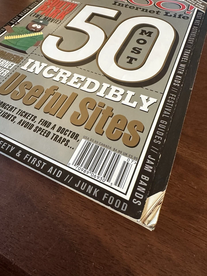 Yahoo Internet Life Magazine Isaac Hayes Intel July 1999 South Park Camel Cigs - Image 3 of 4