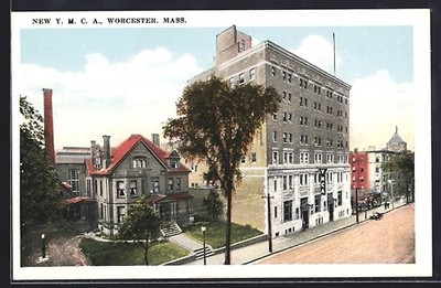 Ansichtskarte Worcester, MA, New Y. M. C. A. Building 
