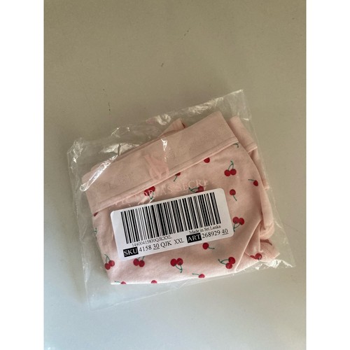 Victoria's Secret Women's Panties Size 2XL Pink Cherries Logo Cotton Thong Panty - Picture 2 of 4