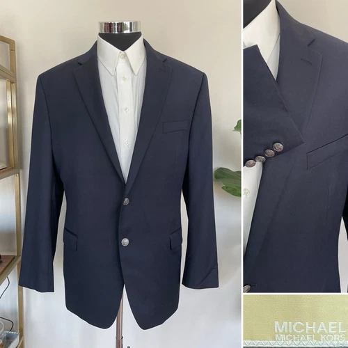 Giacca cappotto sportivo Michael Kors uomo metallo bottoni blazer misto lana taglia 46R