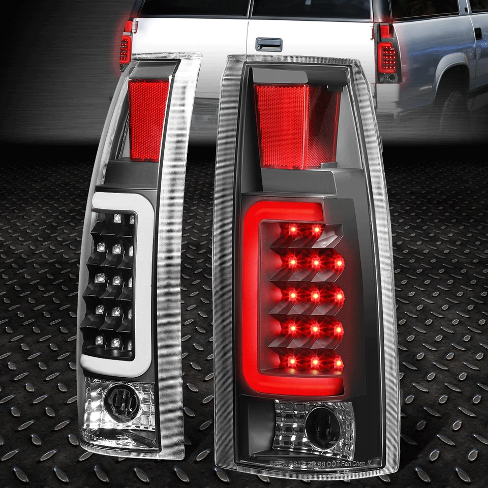 BLACK HOUSING CLEAR 3D LED TAIL+SMOKED 3RD BRAKE LIGHT FOR 92-00 SUBURBAN/TAHOE - Image 2 of 4
