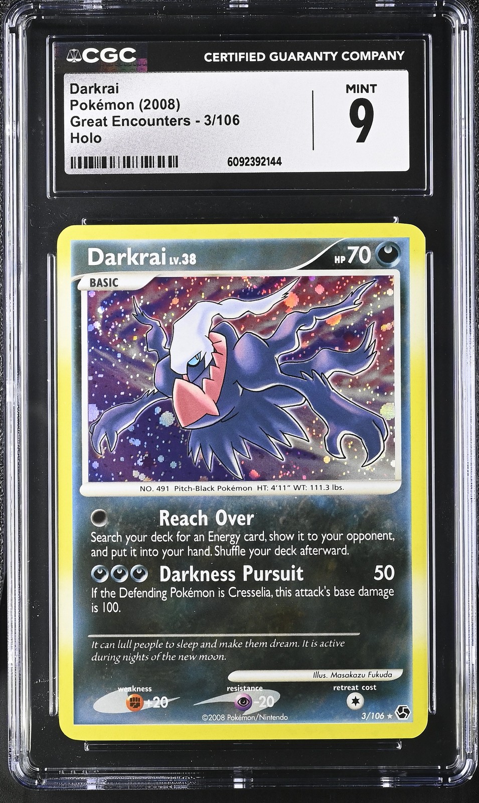 DARKRAI CGC 9 HOLO GREAT ENCOUNTERS 2008 #3 - POP 20s! 2 of 2