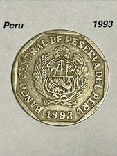 Peru 1 Nuevo Sol 1993 Circulated Coin Free Shipping