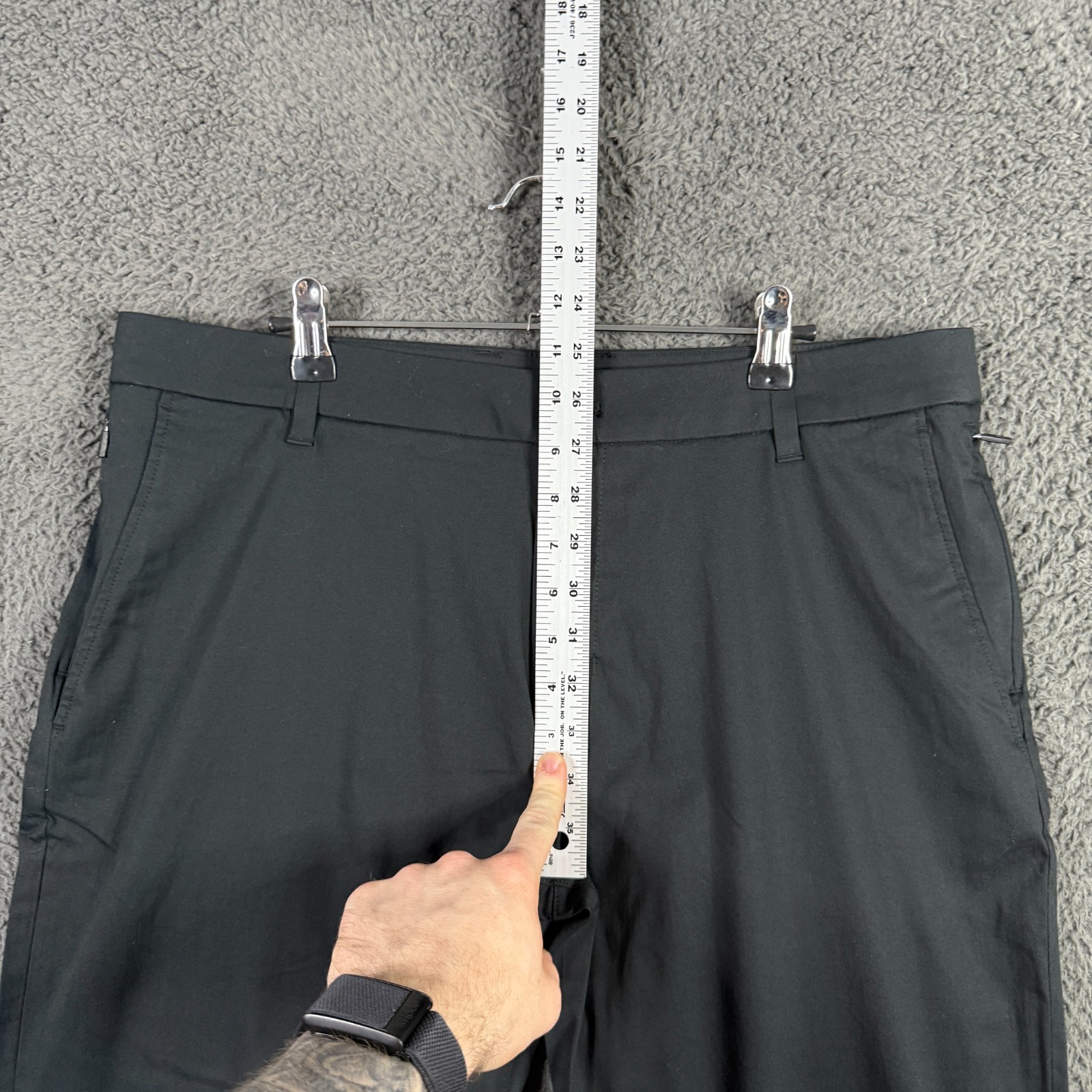 Birddogs Pants Mens 36x34 Black Slim Fit Stretch Lined Athleisure Lightweight