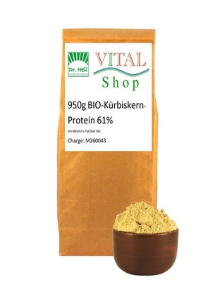 3x 950g BIO Kürbiskern-Protein-Pulver 61% PROTEIN glutenfrei vegan