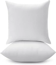 2 Pack 18 Inch Square Pillow Inserts White, Down Alternative Filling Soft Throw 