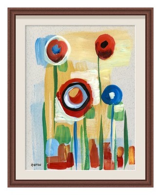 Atherton 9x12 Original Abstract minimalist Painting ''POP Blooms 5'' signed