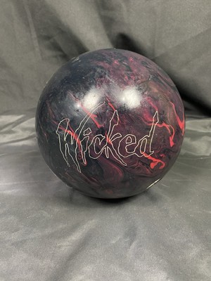 WHITE DOT COLUMBIA 300 WICKED FLIP SIDE 15.4# BOWLING BALL, BLACK