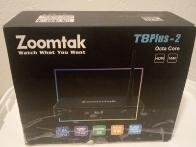 Zoomtak T8Plus-2 Android TV Box 4K HDR WiFi HDMI - Open Box