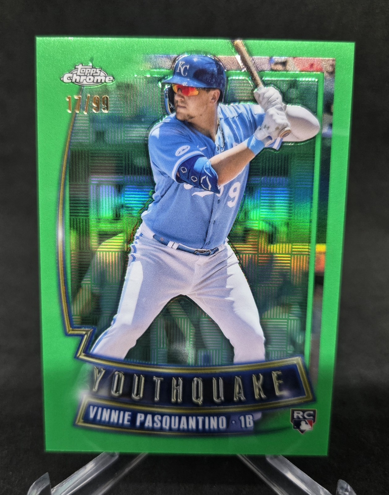 2023 Topps Chrome Vinnie Pasquantino Youthquake Green Refractor Rookie RC /99