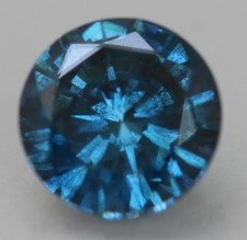 Cert 1.51 Carat Vivid Blue VS2 Round Brilliant Natural Enhanced Diamond 7.26mm