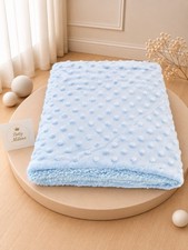 Blue Personalized Baby Minky Blanket Custom Name Embroidered Baby Gift Baptism