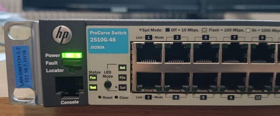 HP ProCurve 2510G-48 48-Port Managed Gigabit Switch With 4 SFP Ports HP J9280A - Immagine 2 di 4