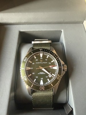  HAMILTON Khaki Navy Scuba H82375961 Green Auto Stainless Mens Watch. 