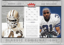 RONNIE LOTT/ROY WILLIAMS 2003 FLEER TRADITION GAME-WORN JERSEY CARD #53/100!