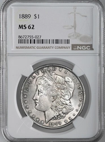 1889-P  $1  MORGAN SILVER DOLLAR   NGC MS62 #8672755-027  - TONED/TONING
