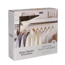 Velvet Non-Slip Clothes Hangers Space Saving Thin Beige 30 Pack