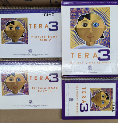 Tera3 Pre-K / K Early Reading Test Assessment Picture Books Pro-Ed ELA