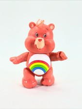 Vintage 1983 Kenner Care Bears Cheer Bear Poseable Figure Pink Rainbow AGC 3.5"