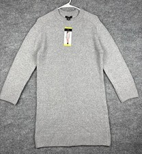 Dalia Women's Knit Long Sleeve Sweater Dress, Gray Small New With Tags
