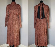 Free People Dress 6 Brown Loveless Midi Cocoa Leopard Silky Satin Open Back