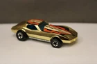 VINTAGE HOT WHEELS 80'S GOLD SUPER CHROMES CORVETTE STINGRAY  c