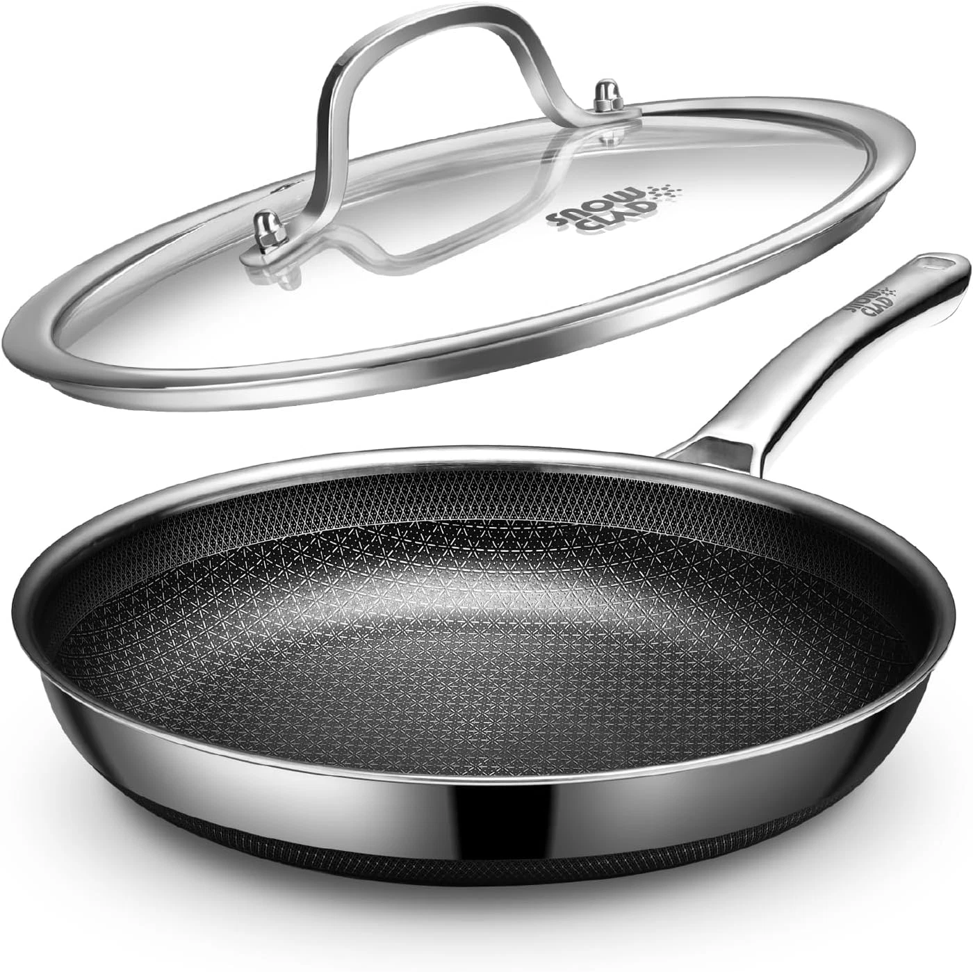 Non Stick Frying Pans, 12-Inch with Lid, Hybrid Frying Pans Nonstick,Non Stick S