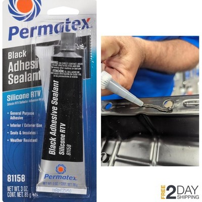 Permatex Black Silicone Adhesive Sealant RTV 3oz Waterproof Flexible High Temp