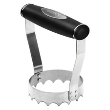 Cutlery Serrated Food Chopper, 3 Inch Stainless Steel Manual Hand Chopper wit...