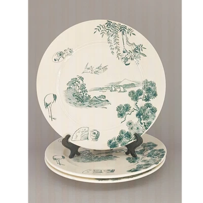 3 antike Fayence Teller – Motiv "Japon" – Belle Époque Stil - Bild 1 von 4