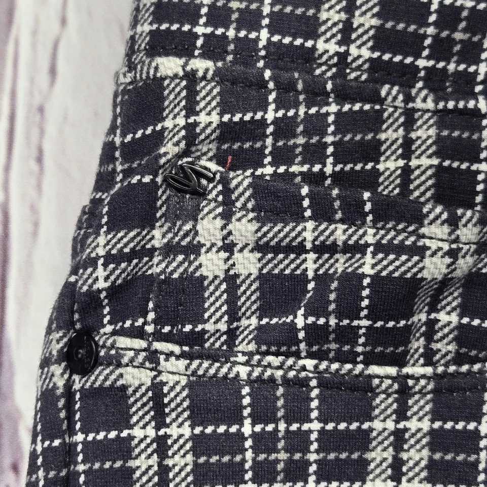 Pantalones legging Seven 7 para mujer talla pequeña negros blancos a cuadros yoga elásticos Foto 3 de 4