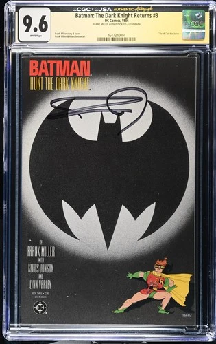 BATMAN THE DARK KNIGHT RETURNS #3 (1986) - CGC GRADE 9.6 - SIGNED FRANK MILLER