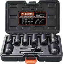 10Pcs Bolt Nut Extractor Set, 1/2" Drive Impact Twist Lug Nut Removal Socket ...