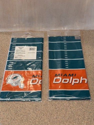 2-Miami Dolphins NFL Pro Football Sports Party Decoration Plastic Tablecover - Picture 2 of 4