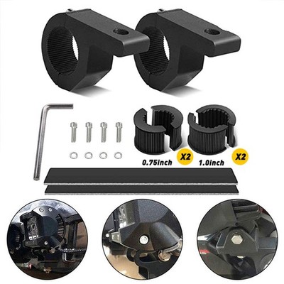 Pair 0.75''/1.25'' ATV For UTV SUV Jeep Light Off-Road Bar Clamp Mount Bracket Kit