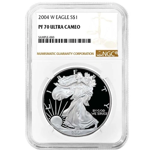 2004-W Proof $1 American Silver Eagle NGC PF70UC Brown Label