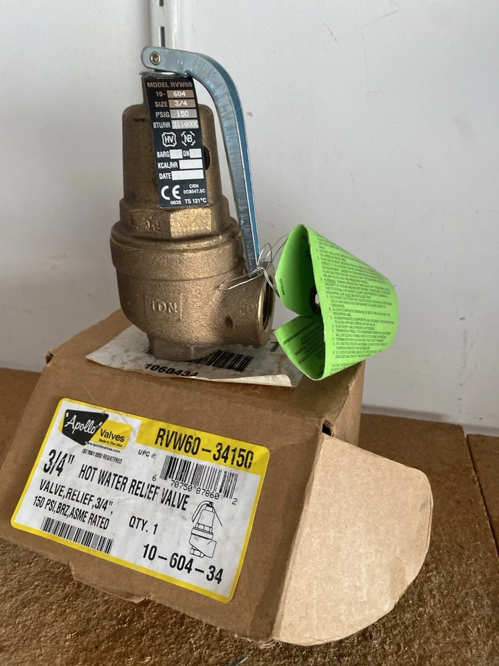 Apollo 3/4” Hot Water Relief Valve. RVW60-34150. 150psi - Image 4 of 4