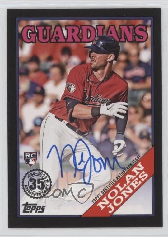 2023 Update 1988 Topps Baseball Black 163/199 Nolan Jones Rookie Auto RC 17ii