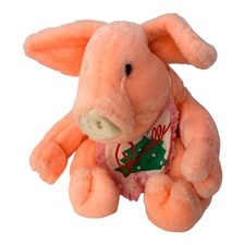 Vintage 1987 Rich  s Priscilla Pink Pig Plush Stuffed Animal 13"