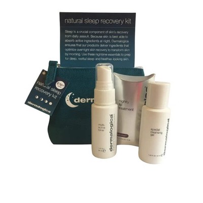 Dermalogica Natural Sleep Recovery Kit Cleansing Gel,Toner, Lip Trt.Sleep Cocoon