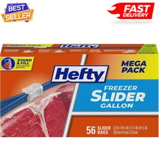 Hefty Slider Freezer Storage Bags, Gallon Size - 56 Counts