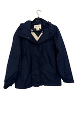 Vintage Eddie Bauer Gore-Tex Rain Jacket Womens Small Navy Hooded Waterproof